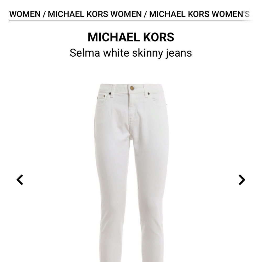 Michael Kors White Straight Leg Jeans